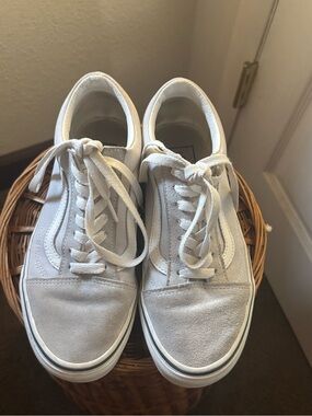 Vans Light Gray and White Old Skool Sneakers